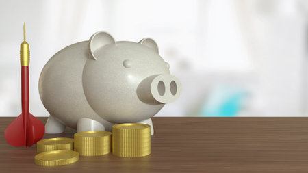 Darts and Piggy bank  for Business concept 3d rendering.の写真素材