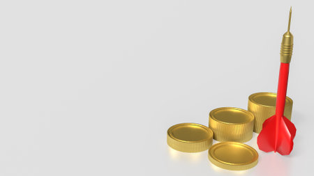The Darts and coins for Business concept 3d rendering.の写真素材
