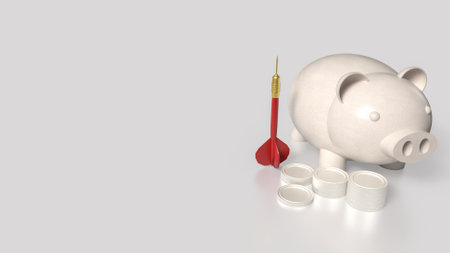 Darts and Piggy bank  for Business concept 3d rendering.の写真素材