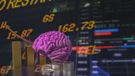 Brain and chart for Business concept 3d rendering.の写真素材