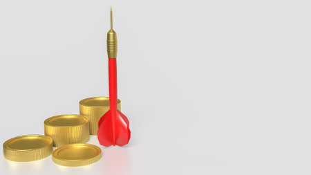 The Darts and coins for Business concept 3d rendering.の写真素材