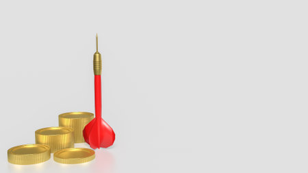 The Darts and coins for Business concept 3d rendering.の写真素材