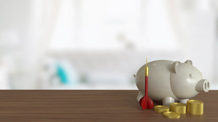 Darts and Piggy bank  for Business concept 3d rendering.の写真素材