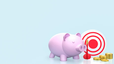 Piggy bank and dart for saving or earn concept 3d rendering.の写真素材