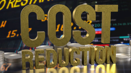 Cost reduction and coins for Business concept 3d rendering.の写真素材