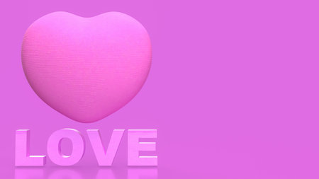 Hearth and love text for valentine or wedding concept 3d rendering.の写真素材