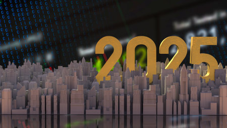 2025 number and city for Business concept 3d rendering.の写真素材