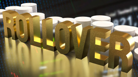 Rollover text  on Business Background 3d rendering.の写真素材
