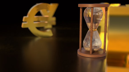 Sand clock  and money symbol for Business concept 3d rendering.の写真素材