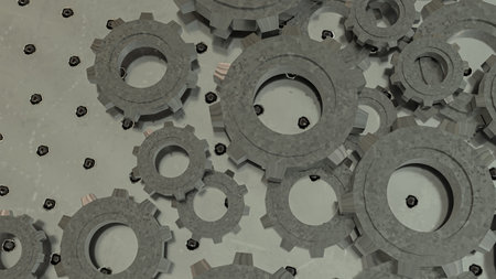 Metal Gear for engine or Background concept 3d rendering.