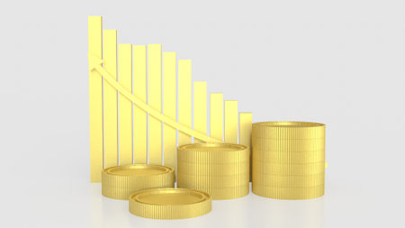 Coins and chart for Business concept 3d Rendering.の写真素材