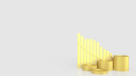 Coins and chart for Business concept 3d Rendering.の写真素材