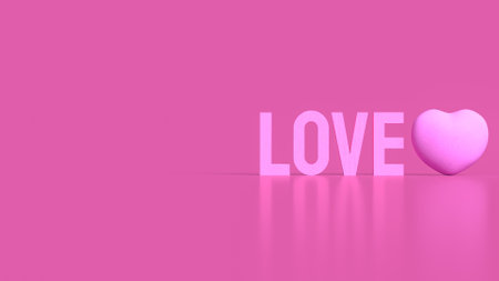 Love and heart for valentines or romantic concept 3d rendering.の写真素材