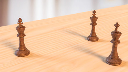 King Wood on Table for Business concept 3d Rendering.の写真素材