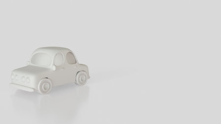 White Car for transport or services concept 3d Rendering.の写真素材