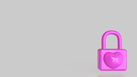 Pink lock for security concept 3d Rendering.の写真素材