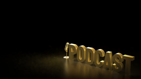 The Microphone for  podcast or Radio live concept 3d Rendering.の写真素材
