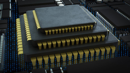 Chip for Technology or IT concept 3d Rendering.