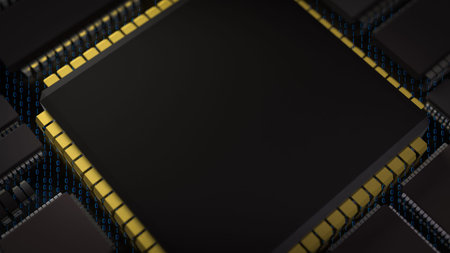 IC on PCB Board for IT or Technology concept 3d Rendering.