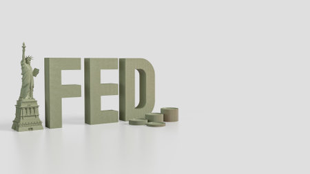 Statue of Liberty and text for Business concept 3d Rendering.の写真素材