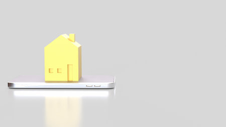 House on mobile for property or real estate  concept 3d Rendering.の写真素材