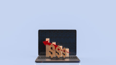Notebook and Dollar symbol for Business concept 3d Rendering.の写真素材