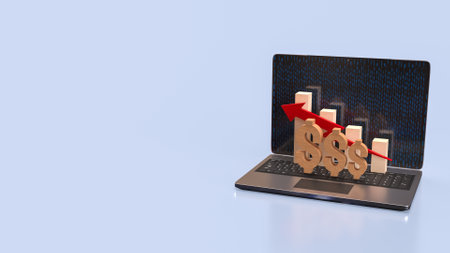 Notebook and Dollar symbol for Business concept 3d Rendering.の写真素材