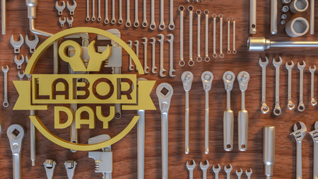 Labor Day and tool for Holiday concept 3d Rendering.