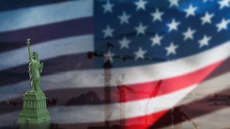 Statue of Liberty 3d Rendering.の写真素材