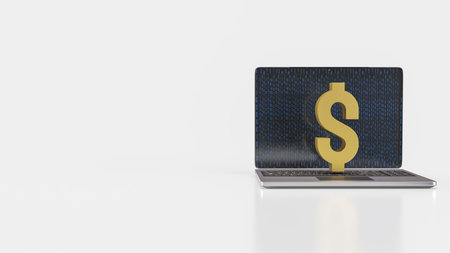 Notebook and Dollar symbol for Business concept 3d Rendering.