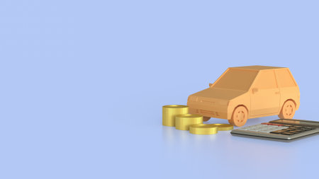 Car and Calculator for Business concept 3d Rendering.の写真素材