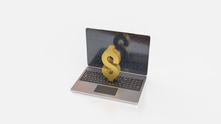 Notebook and Dollar symbol for Business concept 3d Rendering.の写真素材