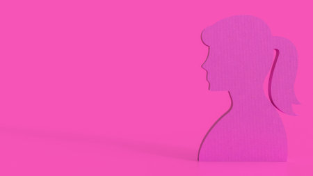 Woman silhouette for female or feminine concept 3d Rendering.の写真素材