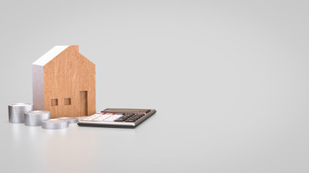 House and Calculator for Business concept 3d Rendering.の写真素材