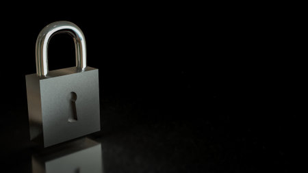 Silver lock for protection or security concept 3d Rendering.の写真素材