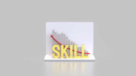 Gold skill and chart for Business concept 3d Rendering.の写真素材