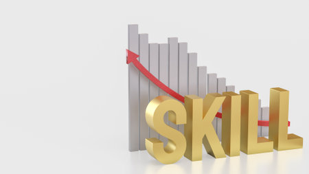 Gold skill and chart for Business concept 3d Rendering.の写真素材