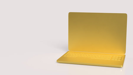 Gold Notebook for Technology or Business concept 3d Rendering.の写真素材
