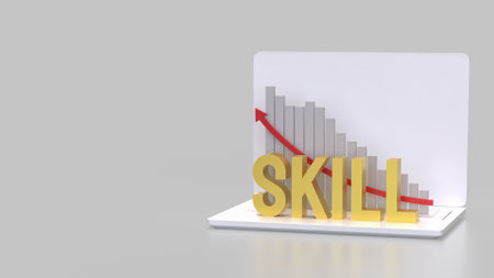 Gold skill and chart for Business concept 3d Rendering.の写真素材