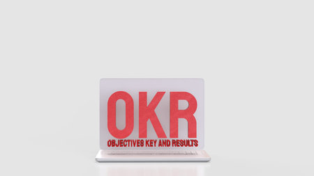 OKR or  Objective and Key Results for Business concept 3d Rendering.