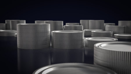 Silver coins for Business concept 3d Rendering.の写真素材