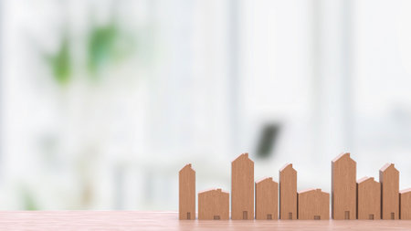 House wood for property or real estate concept 3d Rendering.の写真素材