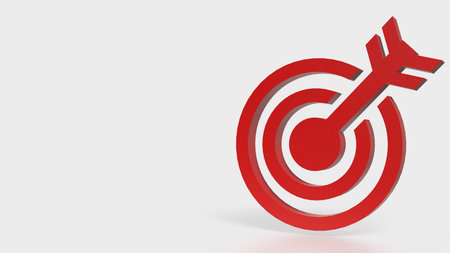 Red target for Business concept 3d Rendering.