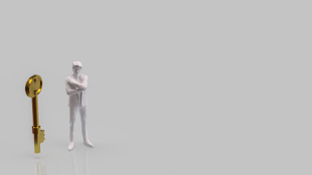 Key and coins for Business concept 3d Rendering.の写真素材