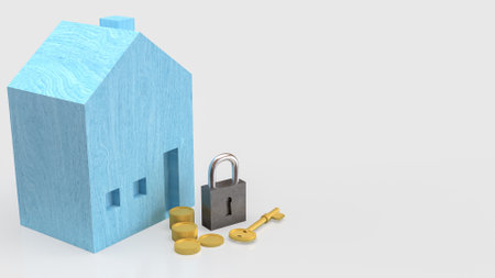 Master key and house for Property  or Business concept 3d Rendering.の写真素材