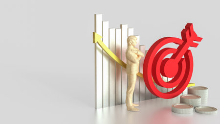Red target for Business concept 3d Rendering.の写真素材
