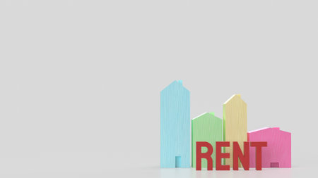 House wood for property or Building concept 3d Rendering.の写真素材