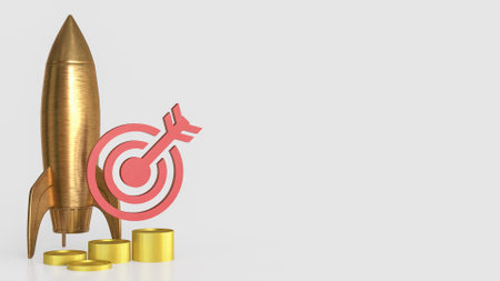 Rocket and target for Business concept 3d Rendering.の写真素材