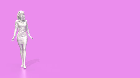 Woman figure on pink Background 3d Rendering.の写真素材