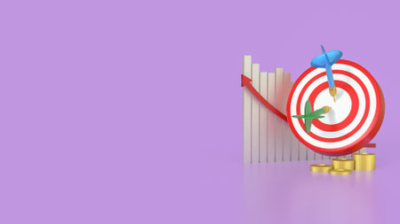 Target and gold coins for Business concept 3d rendering.の写真素材